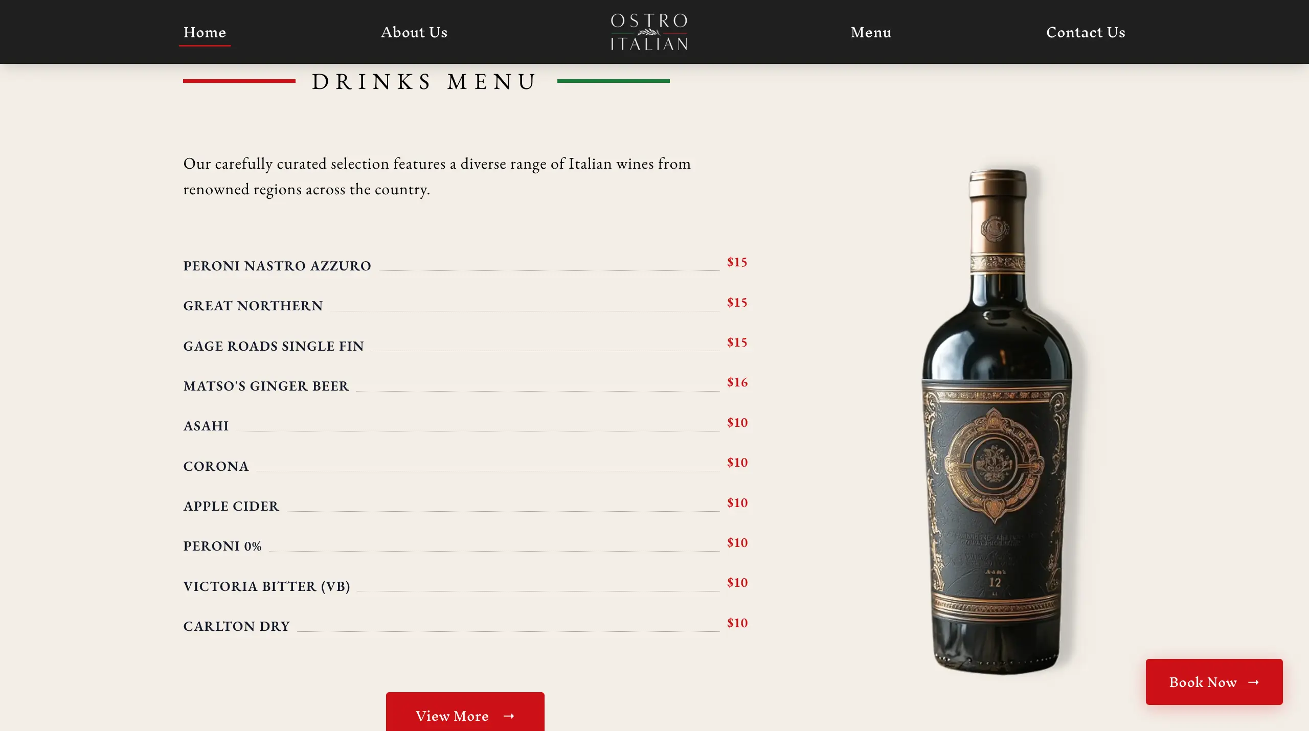 Ostro Italian Website screenshot 3