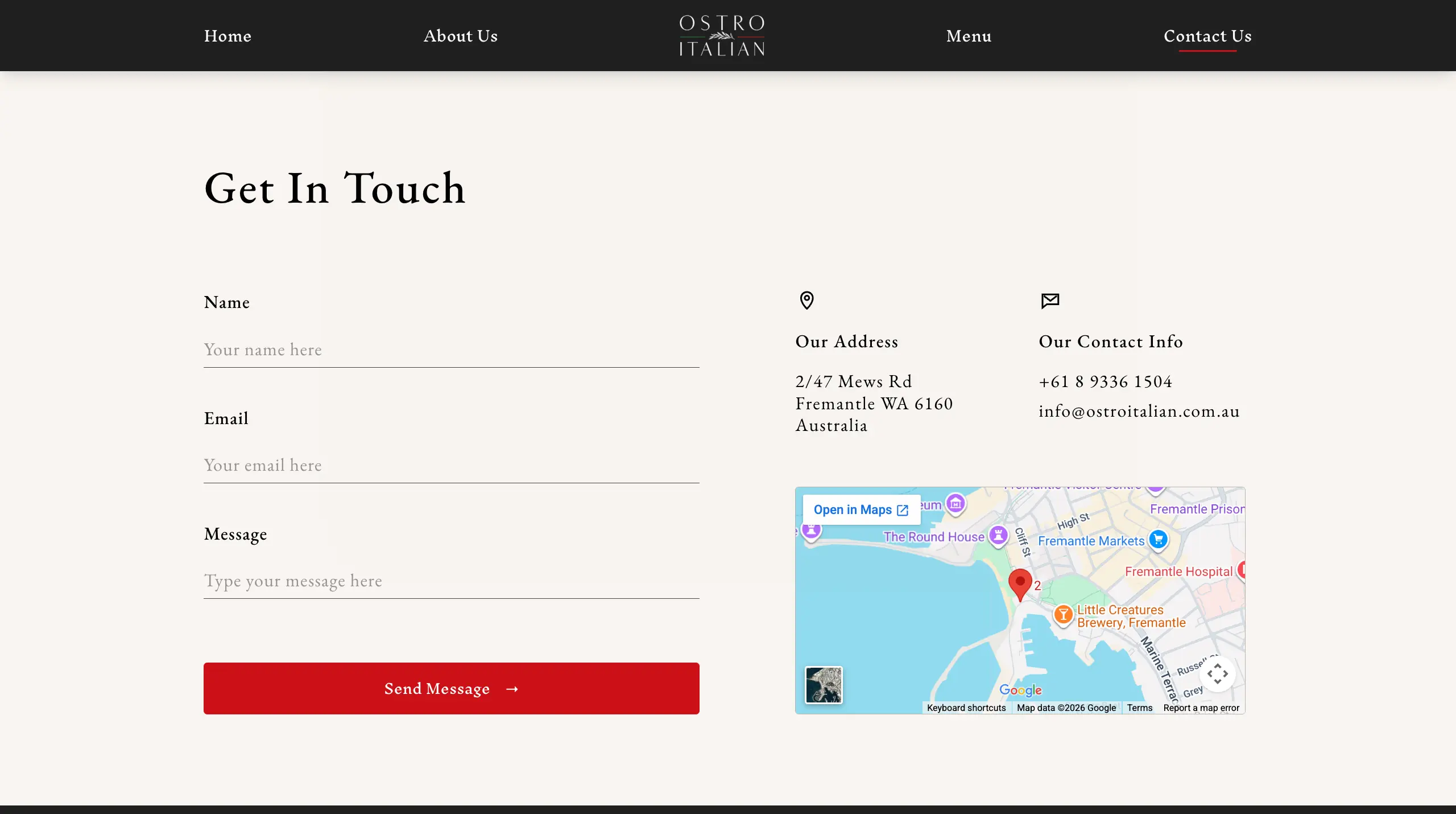 Ostro Italian Website screenshot 8