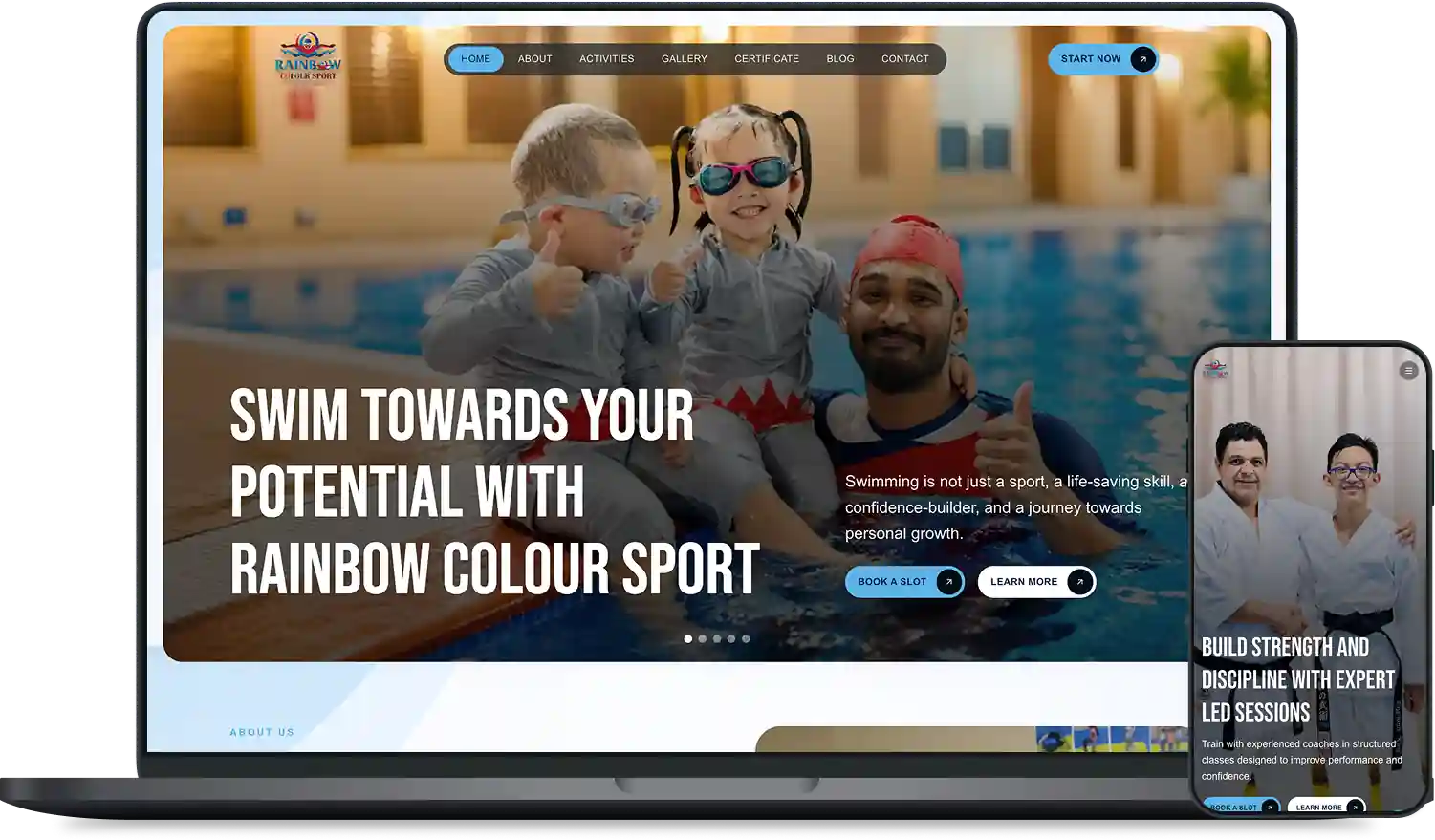 Rainbow Website mockup